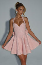 Georgette Mini Dress - Blush - Napalia
