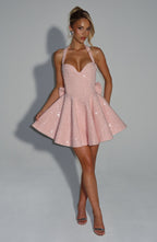Georgette Mini Dress - Blush - Napalia