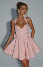 Georgette Mini Dress - Blush - Napalia