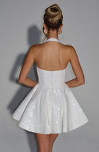 Georgette Mini Dress - Ivory - Napalia