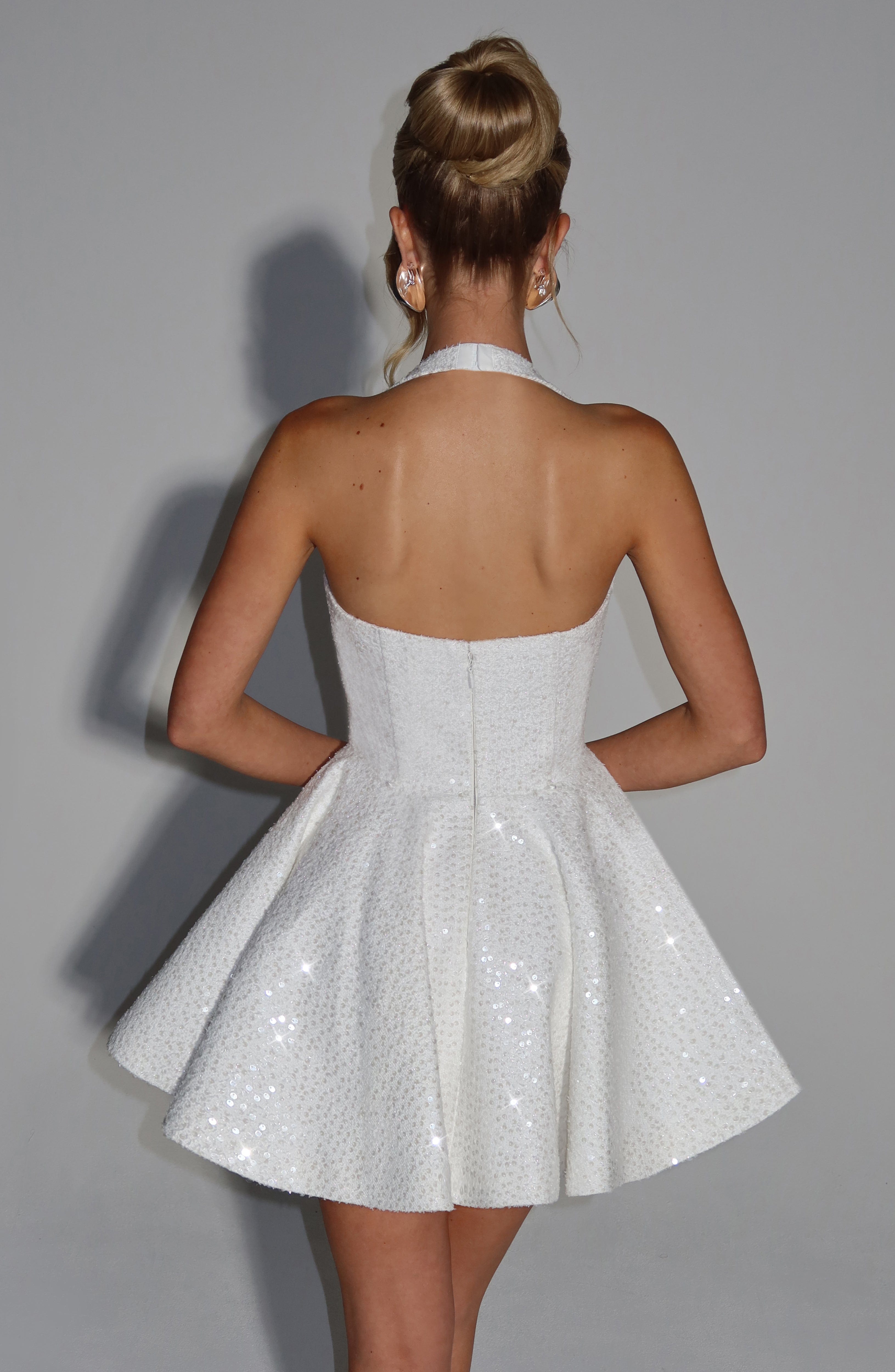Georgette Mini Dress - Ivory - Napalia
