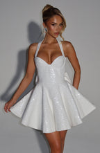 Georgette Mini Dress - Ivory - Napalia