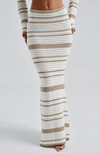 Georgia Maxi Skirt - Beige/White - Napalia