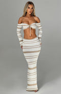 Georgia Maxi Skirt - Beige/White - Napalia