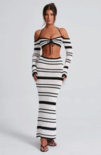 Georgia Maxi Skirt - Black/White - Napalia