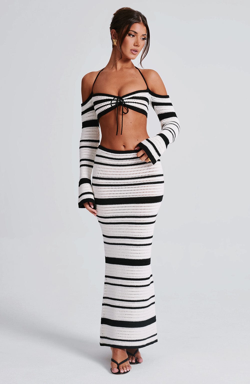 Georgia Maxi Skirt - Black/White - Napalia