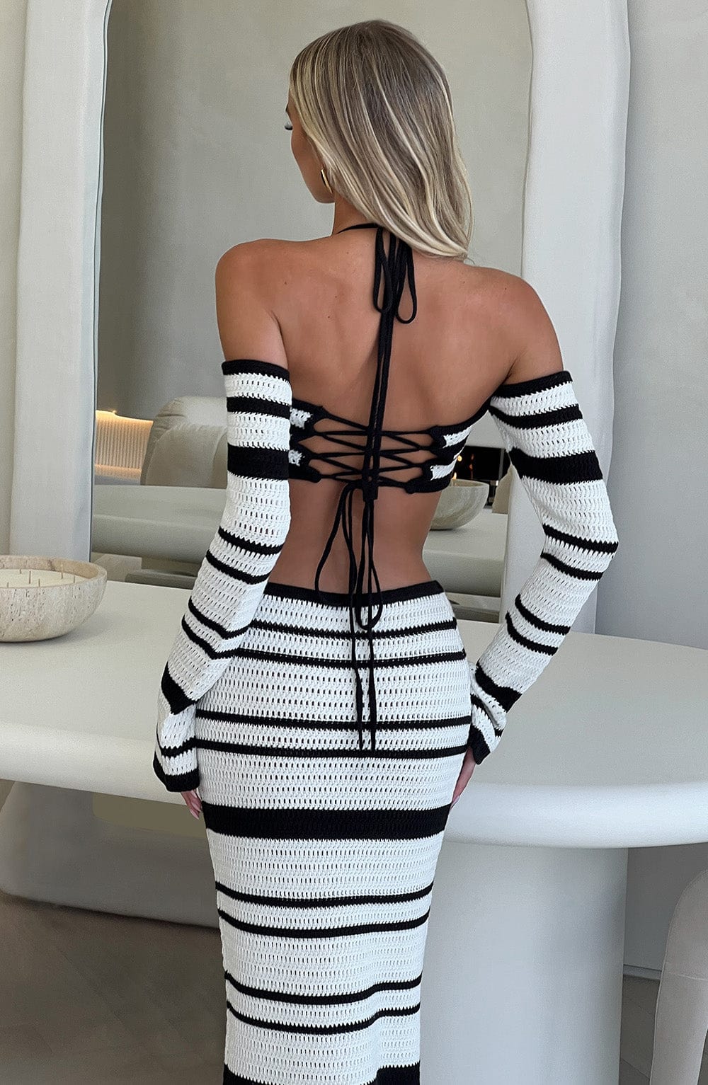 Georgia Maxi Skirt - Black/White - Napalia