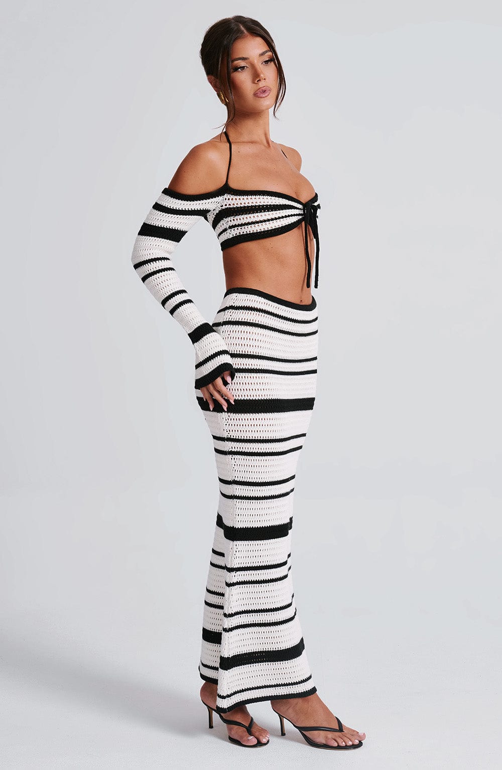 Georgia Maxi Skirt - Black/White - Napalia