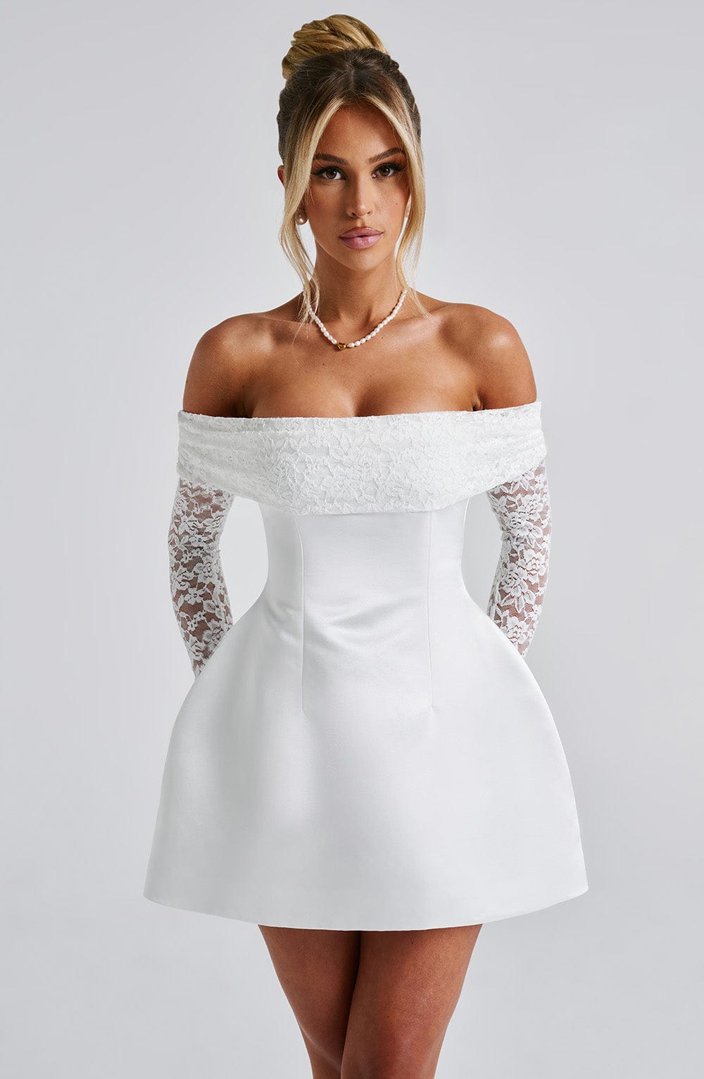 Georgianna Mini Dress - Ivory - Napalia