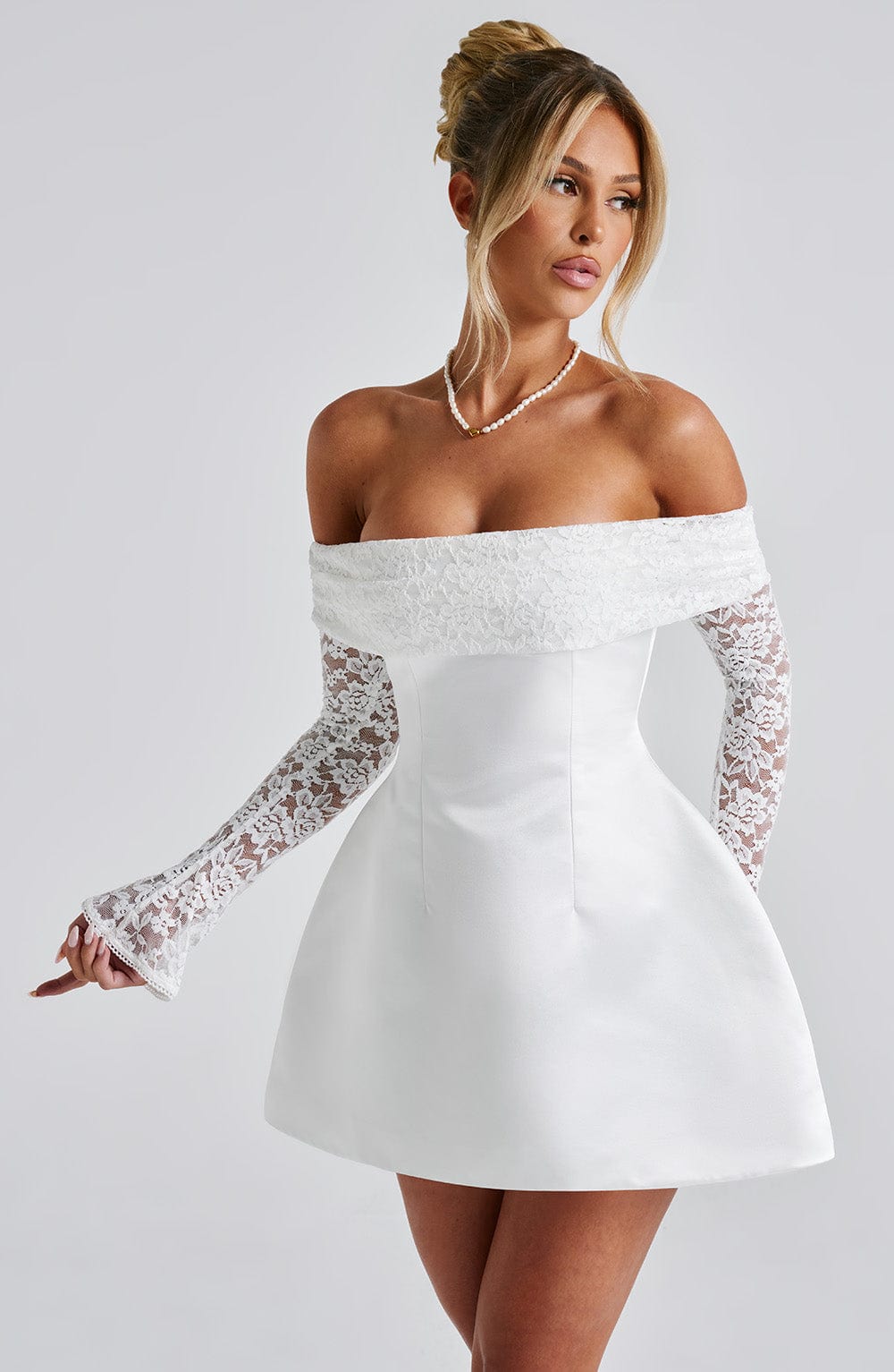 Georgianna Mini Dress - Ivory - Napalia