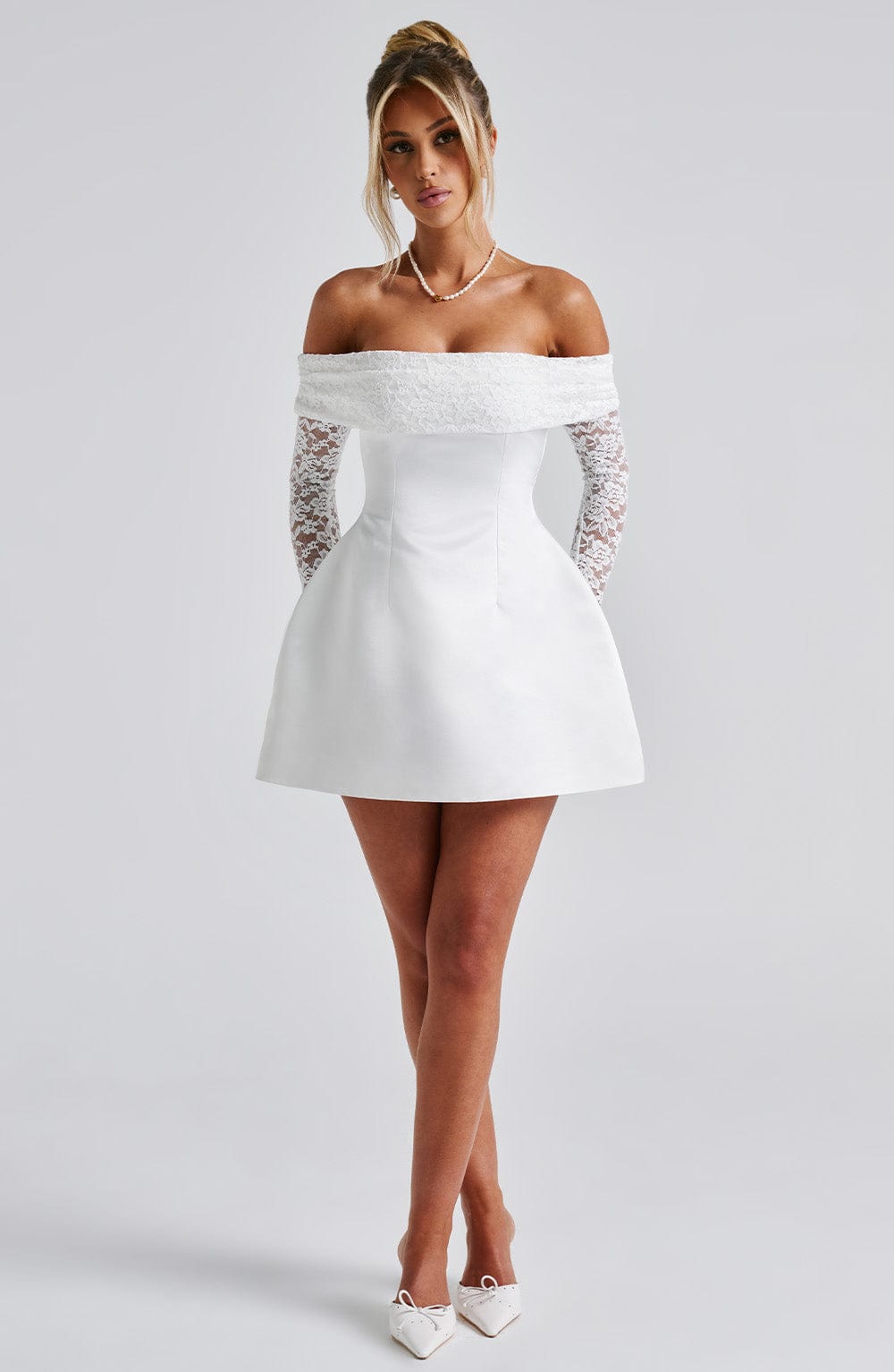 Georgianna Mini Dress - Ivory - Napalia