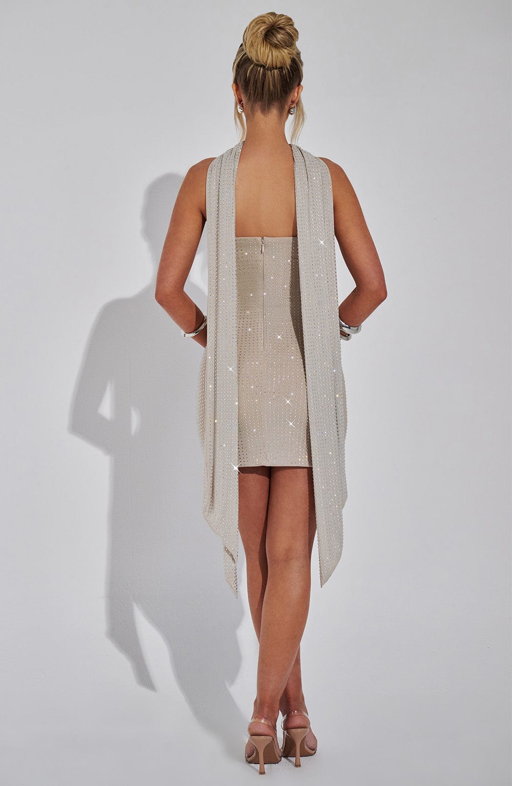 Ginni Scarf - Silver/Nude - Napalia