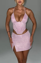 Glacia Mini Skirt - Pink Sparkle - Napalia