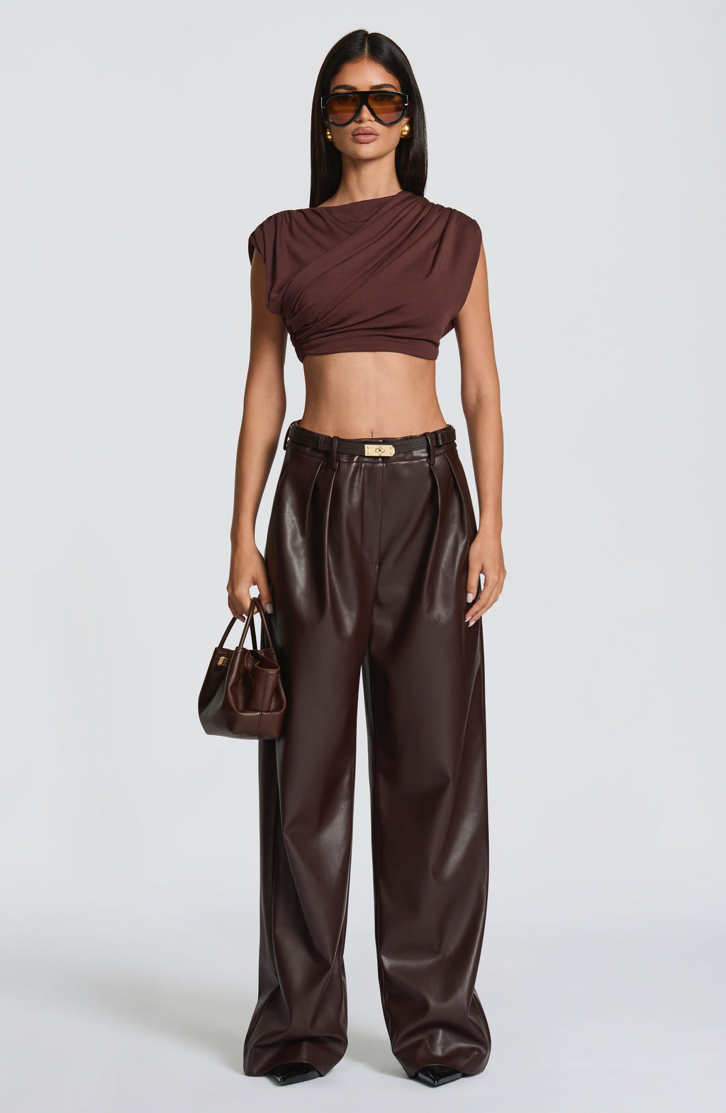 Glenda Pants - Plum Brown - Napalia