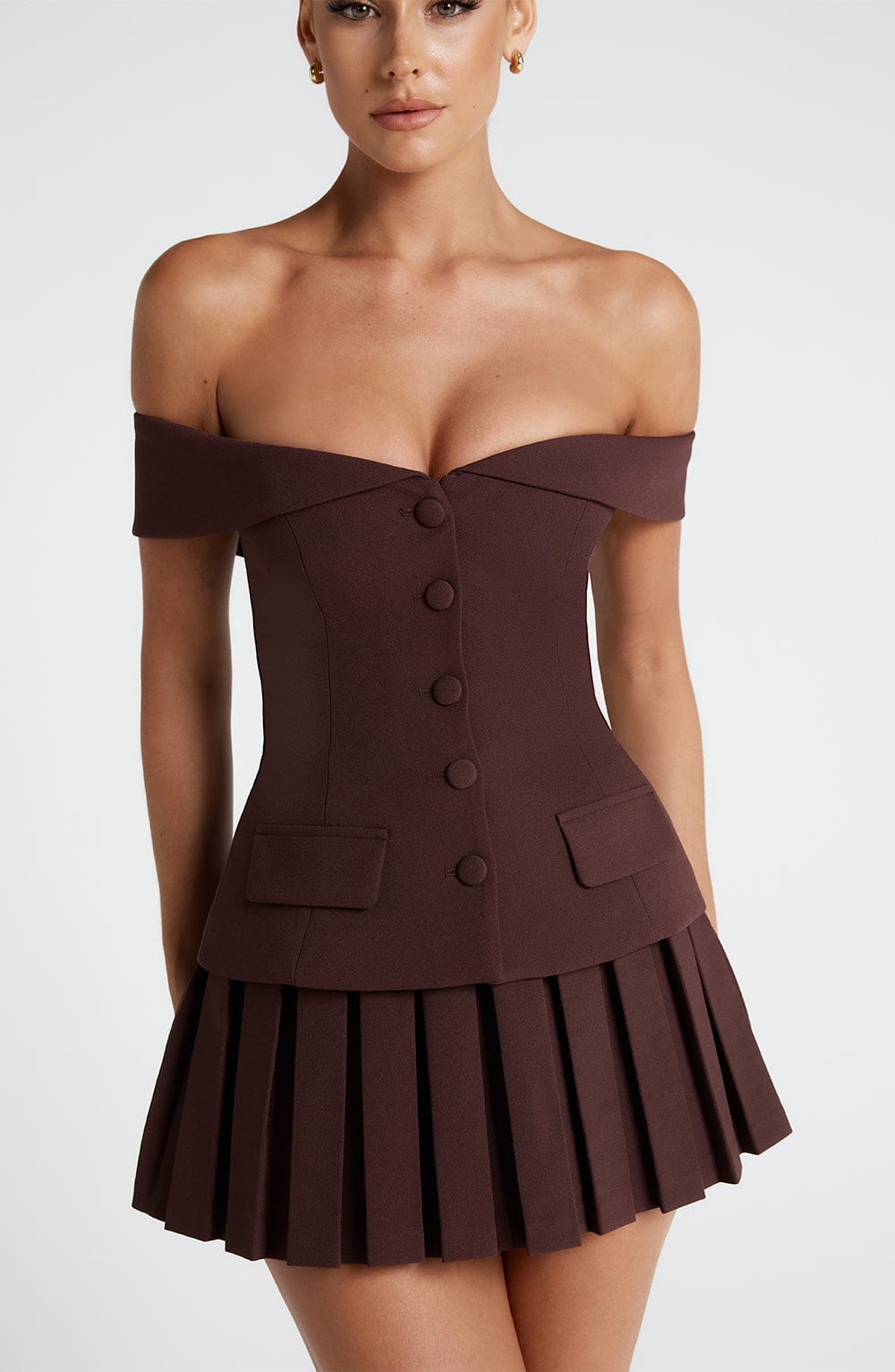 Gretchen Mini Skirt - Plum Brown - Napalia