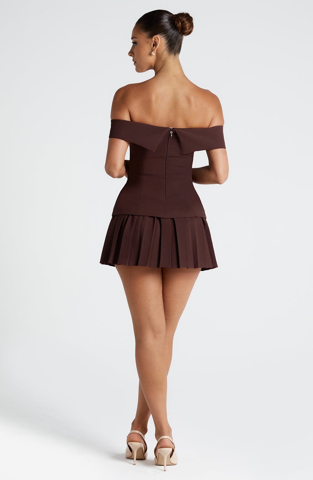 Gretchen Mini Skirt - Plum Brown - Napalia