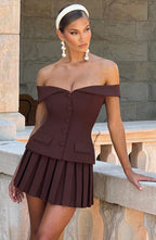 Gretchen Mini Skirt - Plum Brown - Napalia
