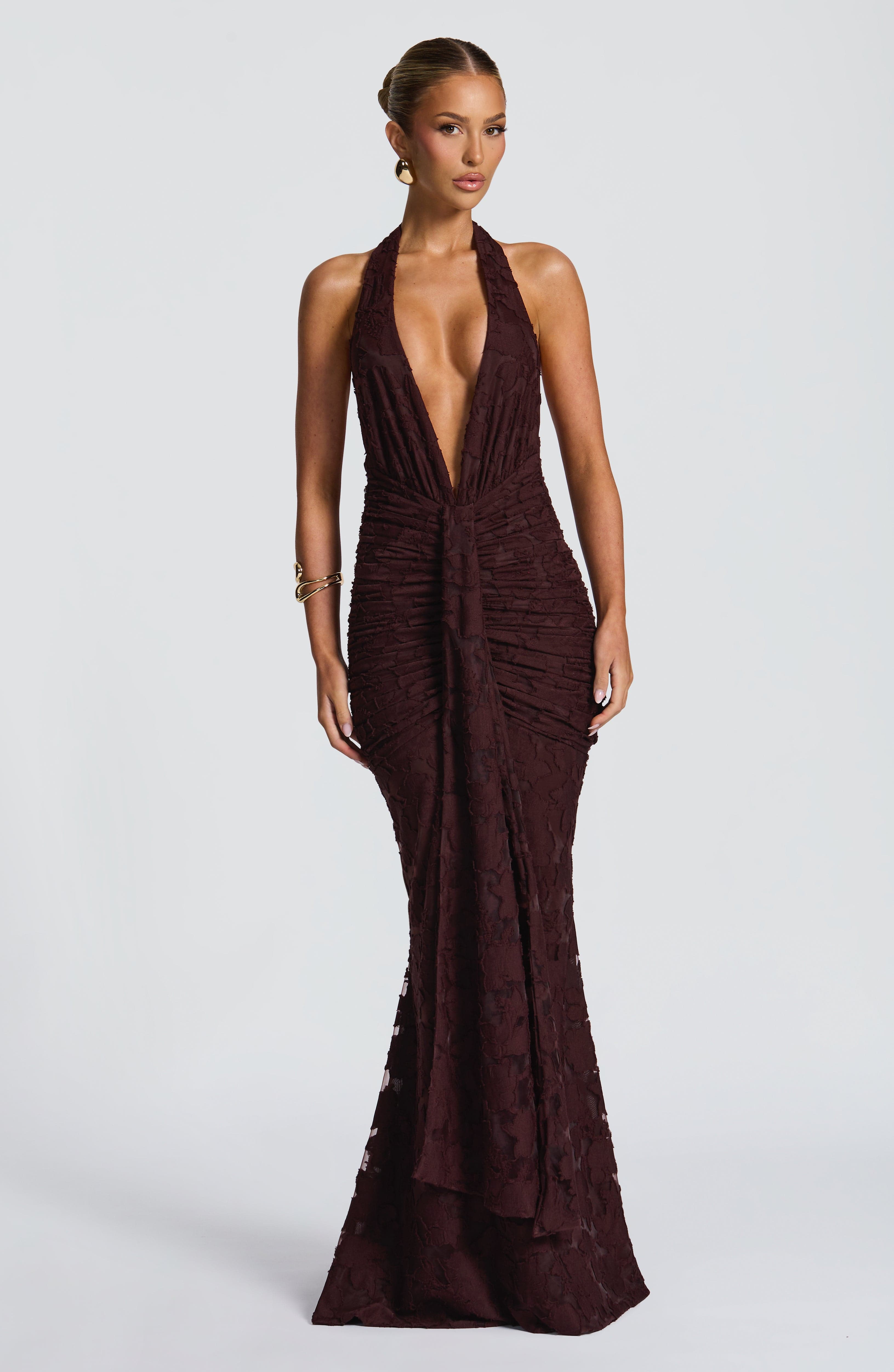 Guinevere Maxi Dress - Plum Brown - Napalia