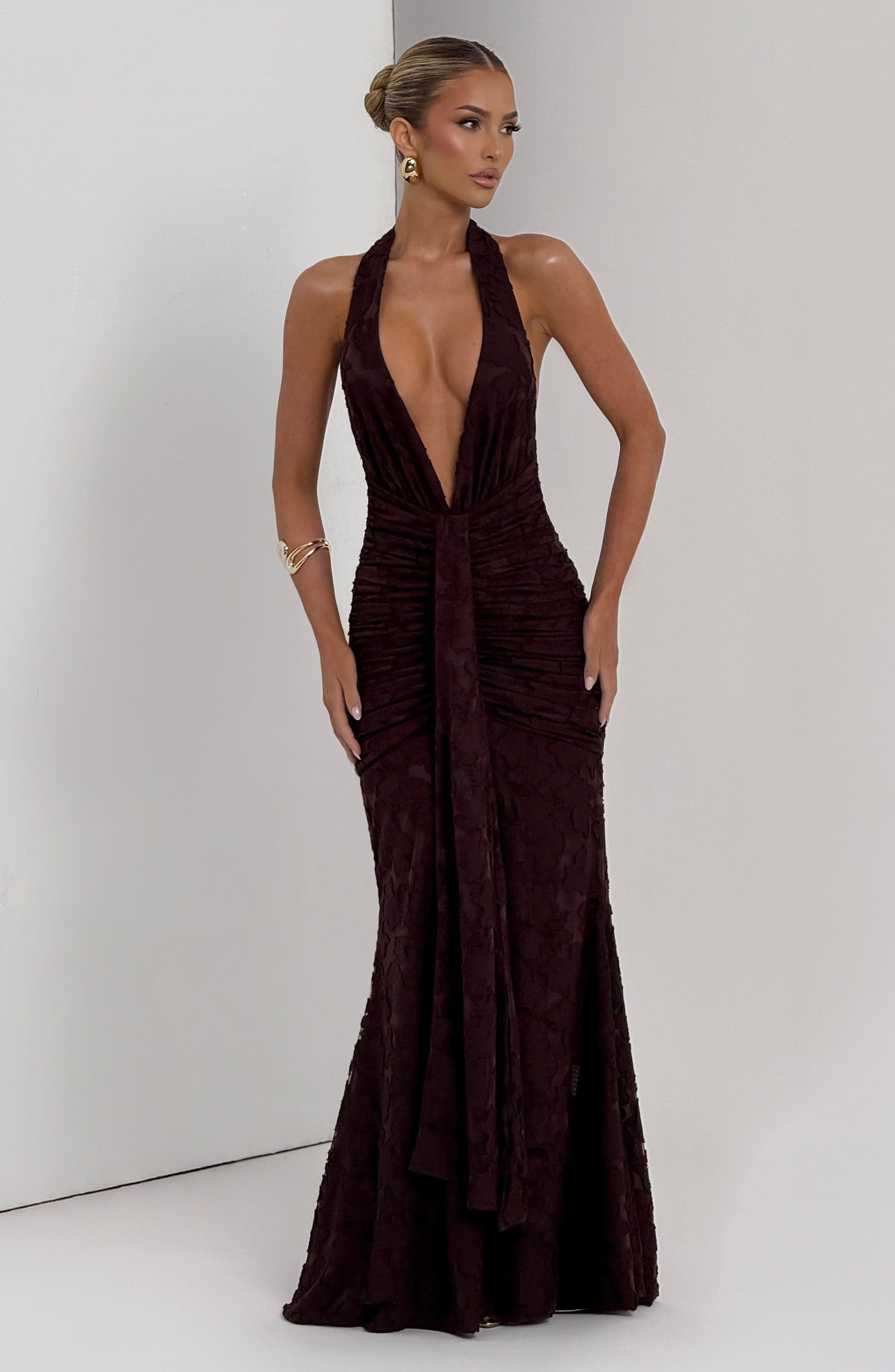 Guinevere Maxi Dress - Plum Brown - Napalia