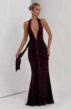 Guinevere Maxi Dress - Plum Brown - Napalia