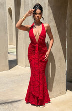 Guinevere Maxi Dress - Red - Napalia