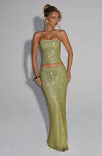 Hali Maxi Skirt - Olive - Napalia