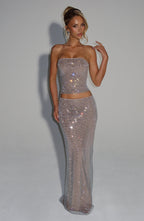 Hali Maxi Skirt - Silver - Napalia