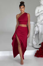 Halsey Maxi Skirt - Wine - Napalia