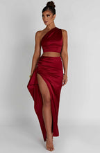 Halsey Maxi Skirt - Wine - Napalia