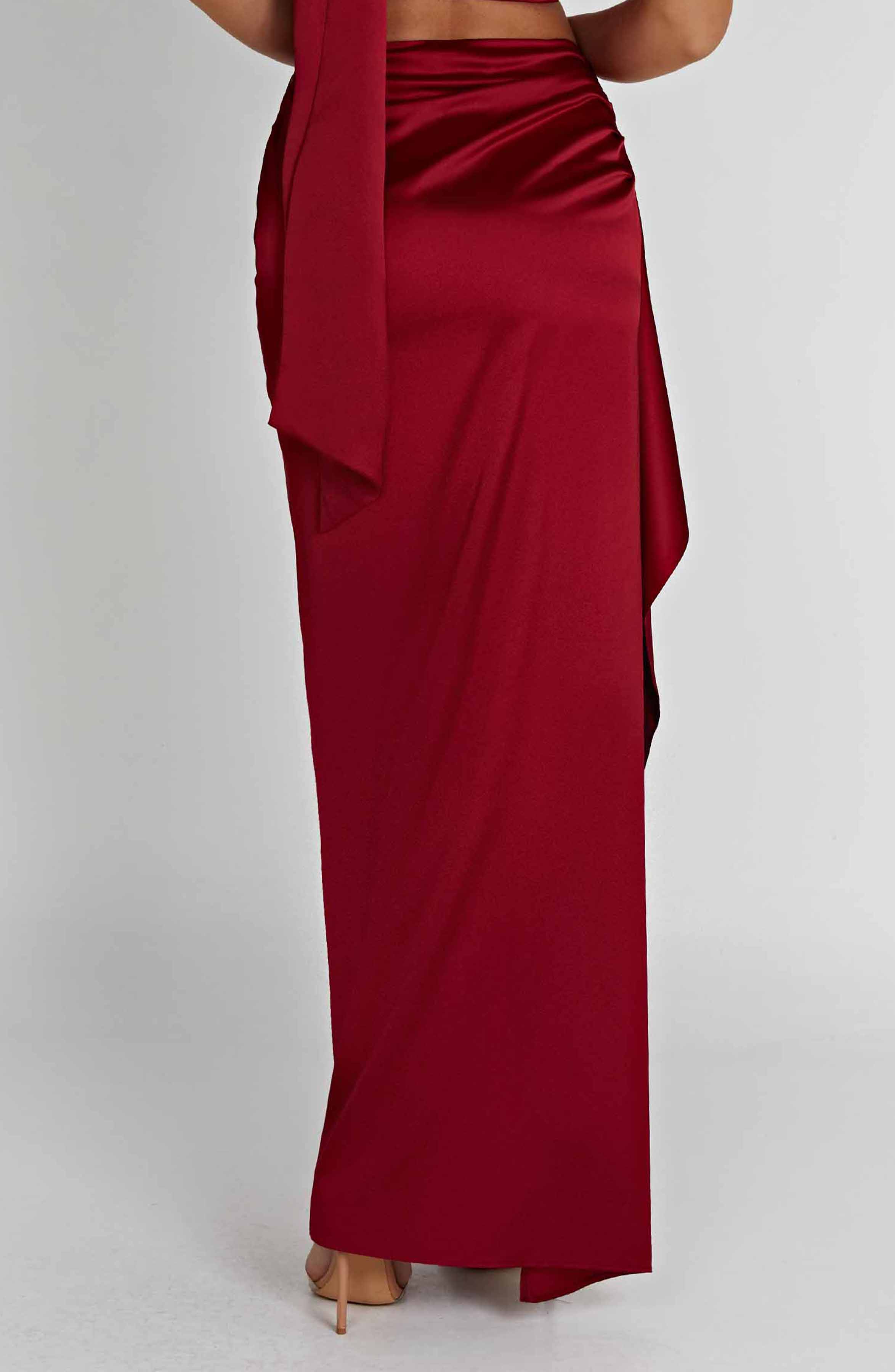 Halsey Maxi Skirt - Wine - Napalia
