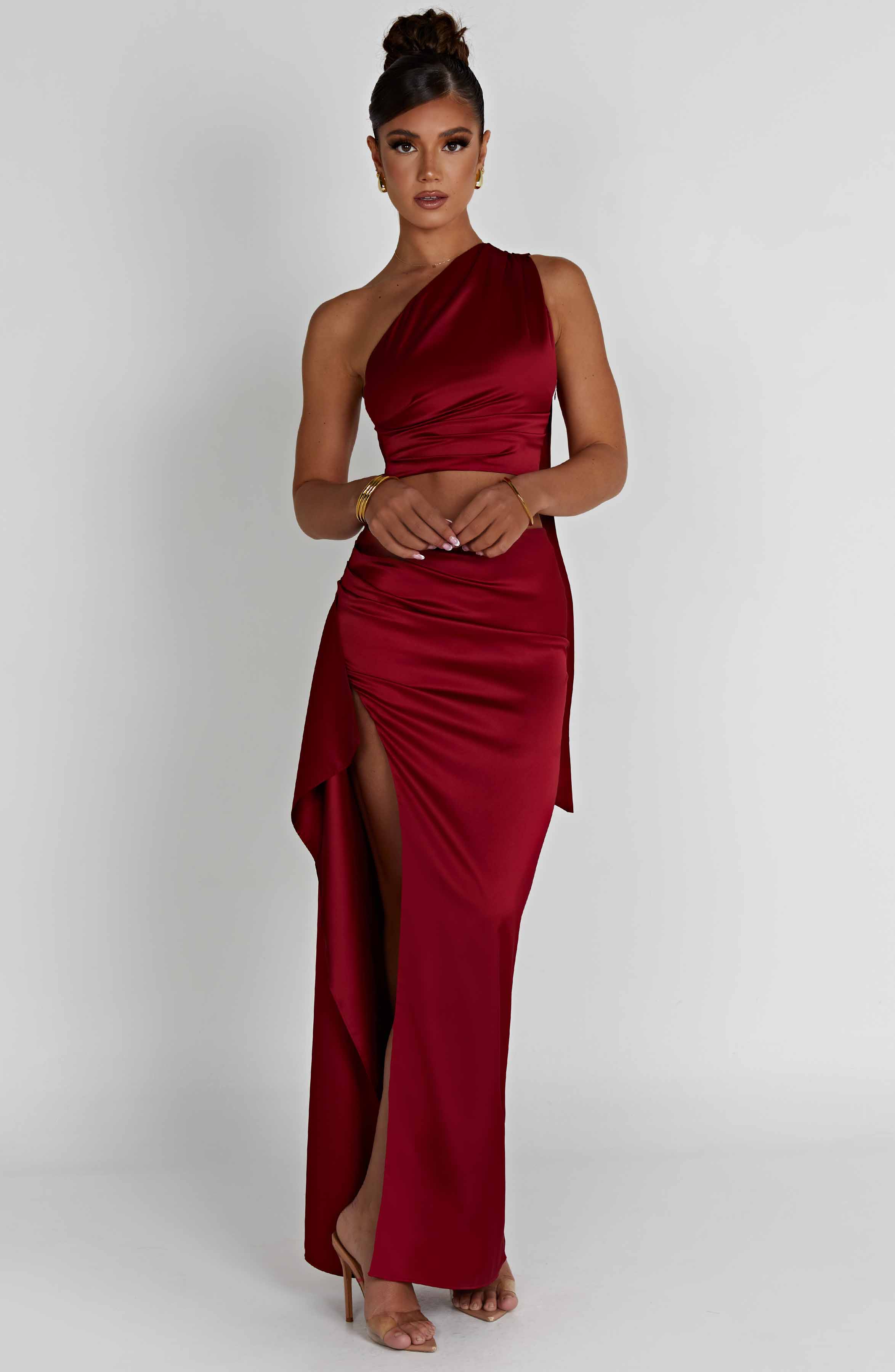 Halsey Maxi Skirt - Wine - Napalia