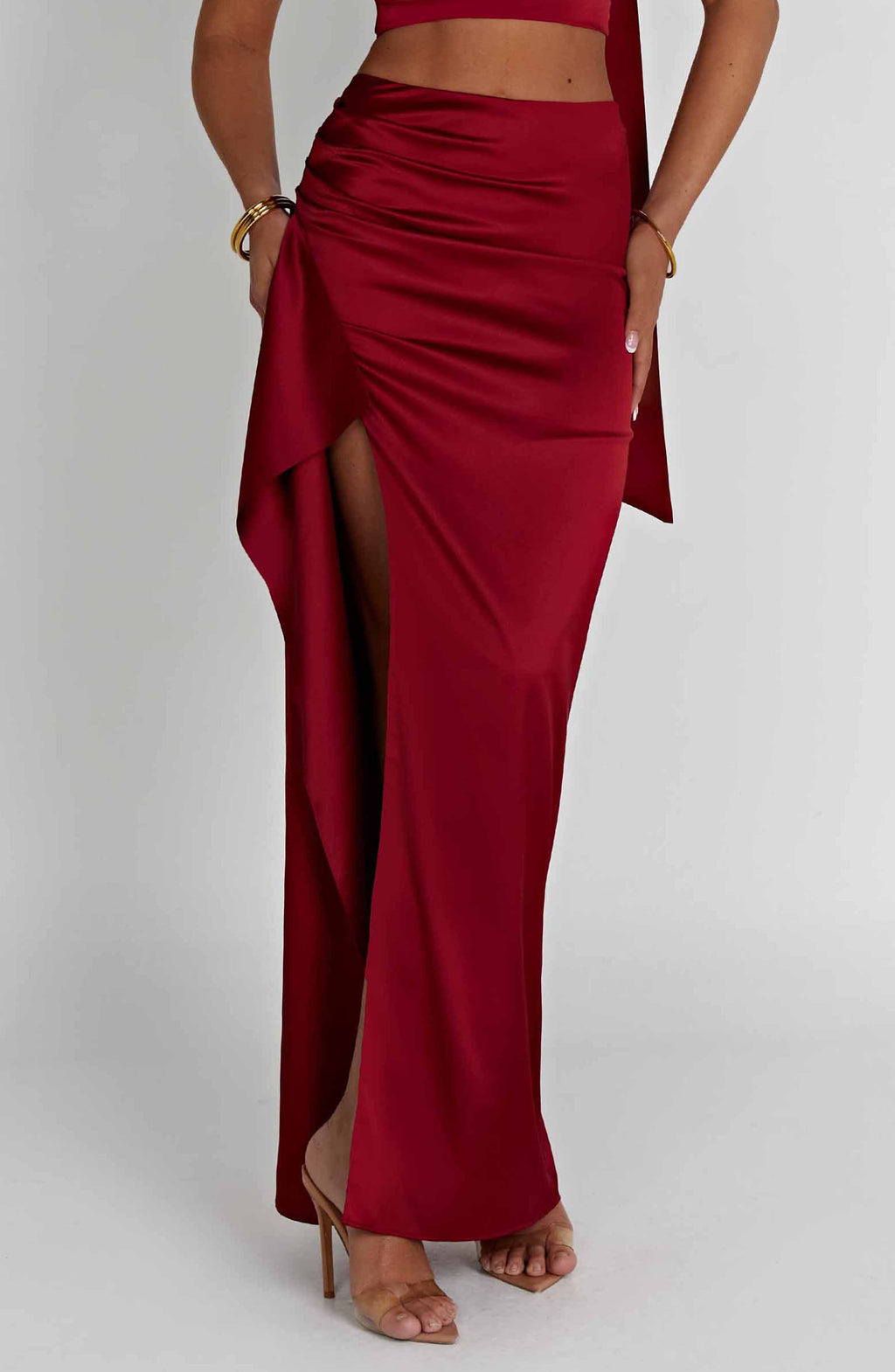 Halsey Maxi Skirt - Wine - Napalia