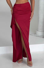Halsey Maxi Skirt - Wine - Napalia