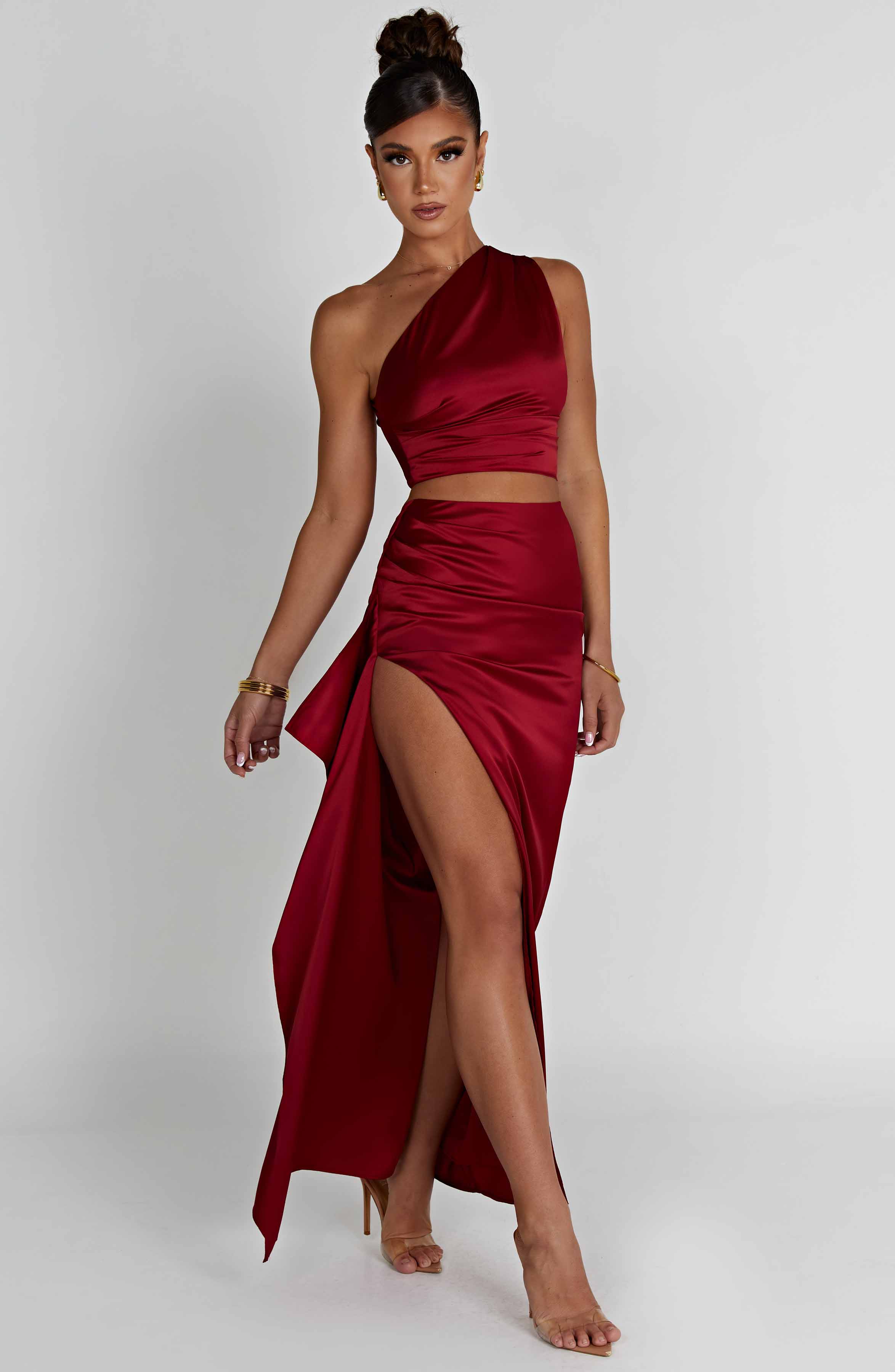 Halsey Maxi Skirt - Wine - Napalia