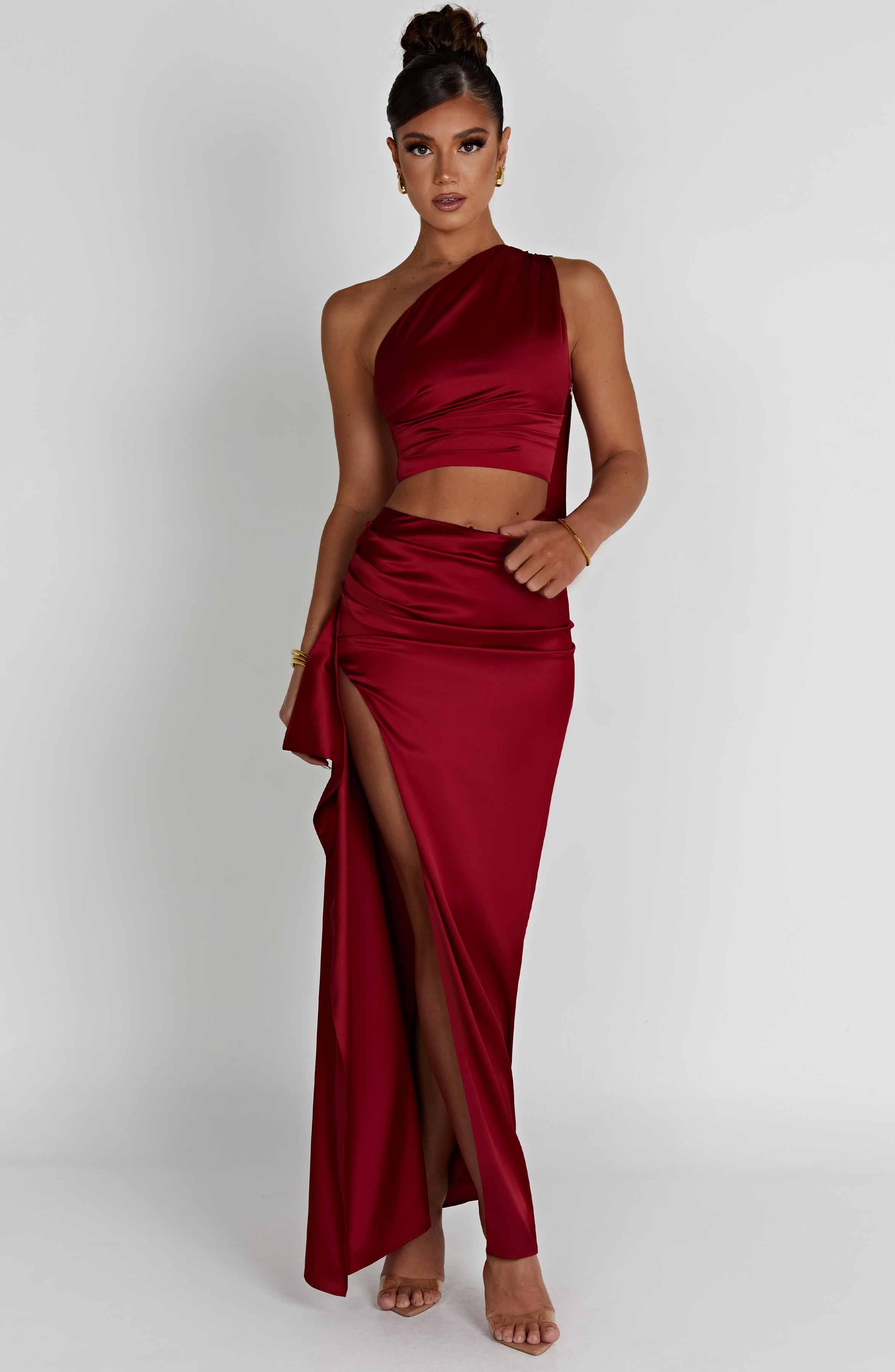 Halsey Maxi Skirt - Wine - Napalia