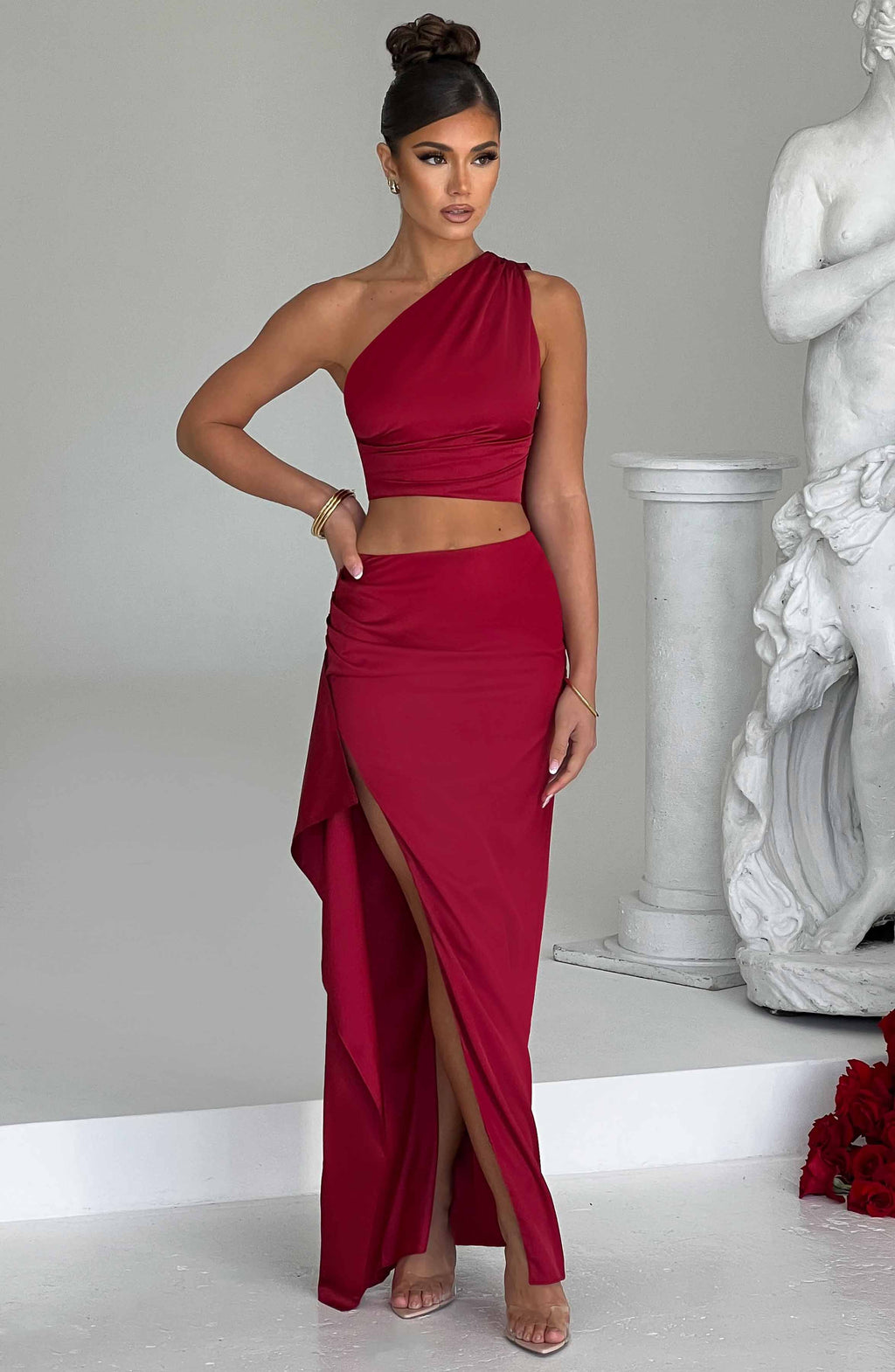 Halsey Maxi Skirt - Wine - Napalia