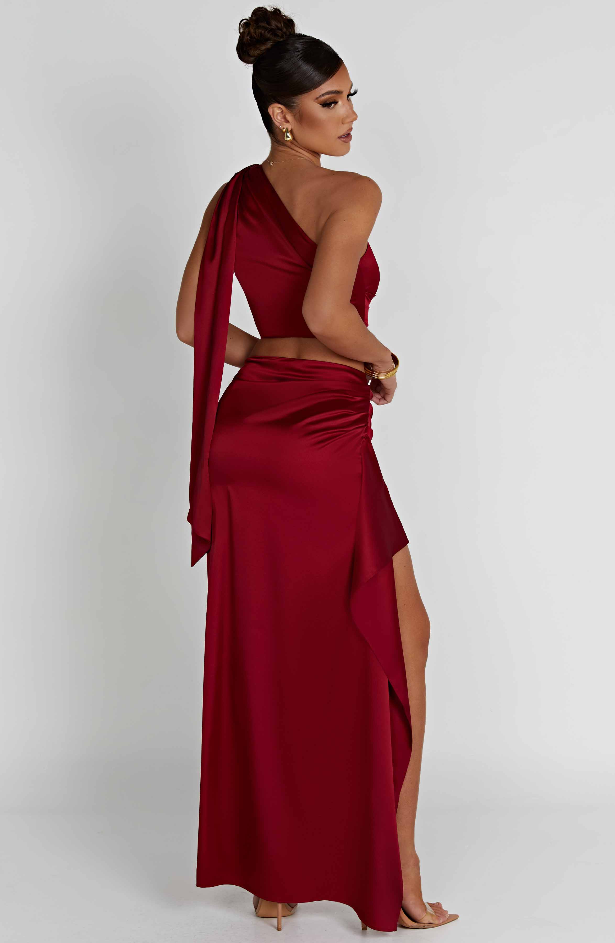 Halsey Maxi Skirt - Wine - Napalia