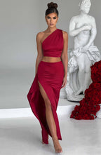 Halsey Maxi Skirt - Wine - Napalia