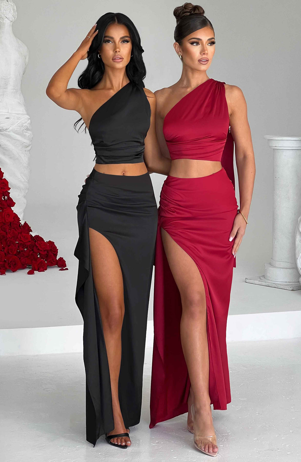 Halsey Maxi Skirt - Wine - Napalia
