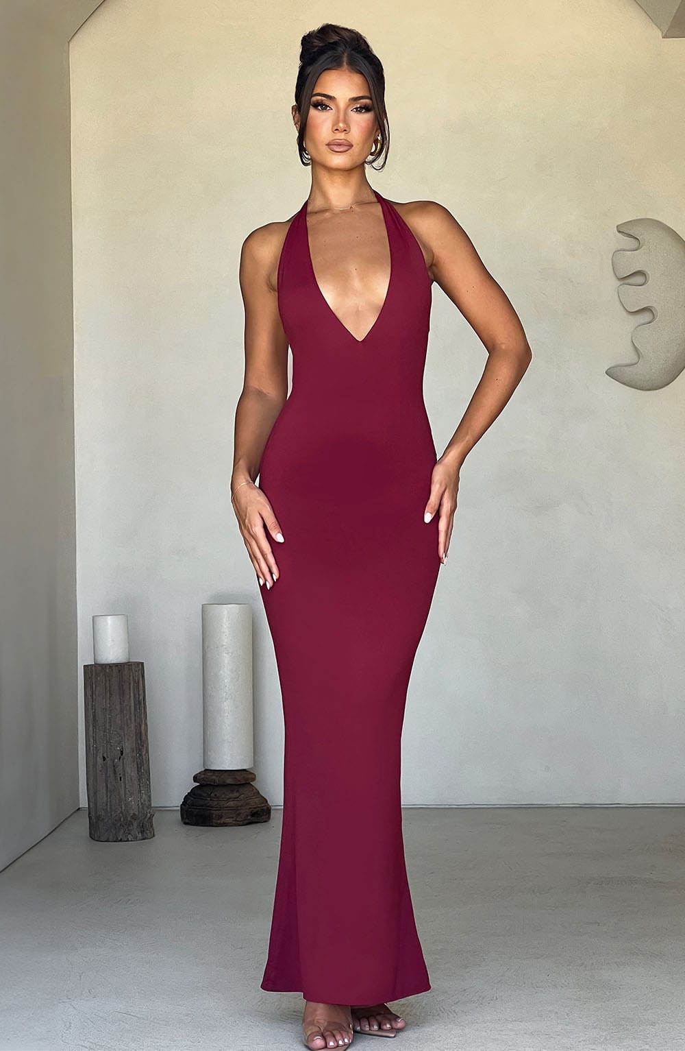 Harmonia Maxi Dress - Burgundy - Napalia