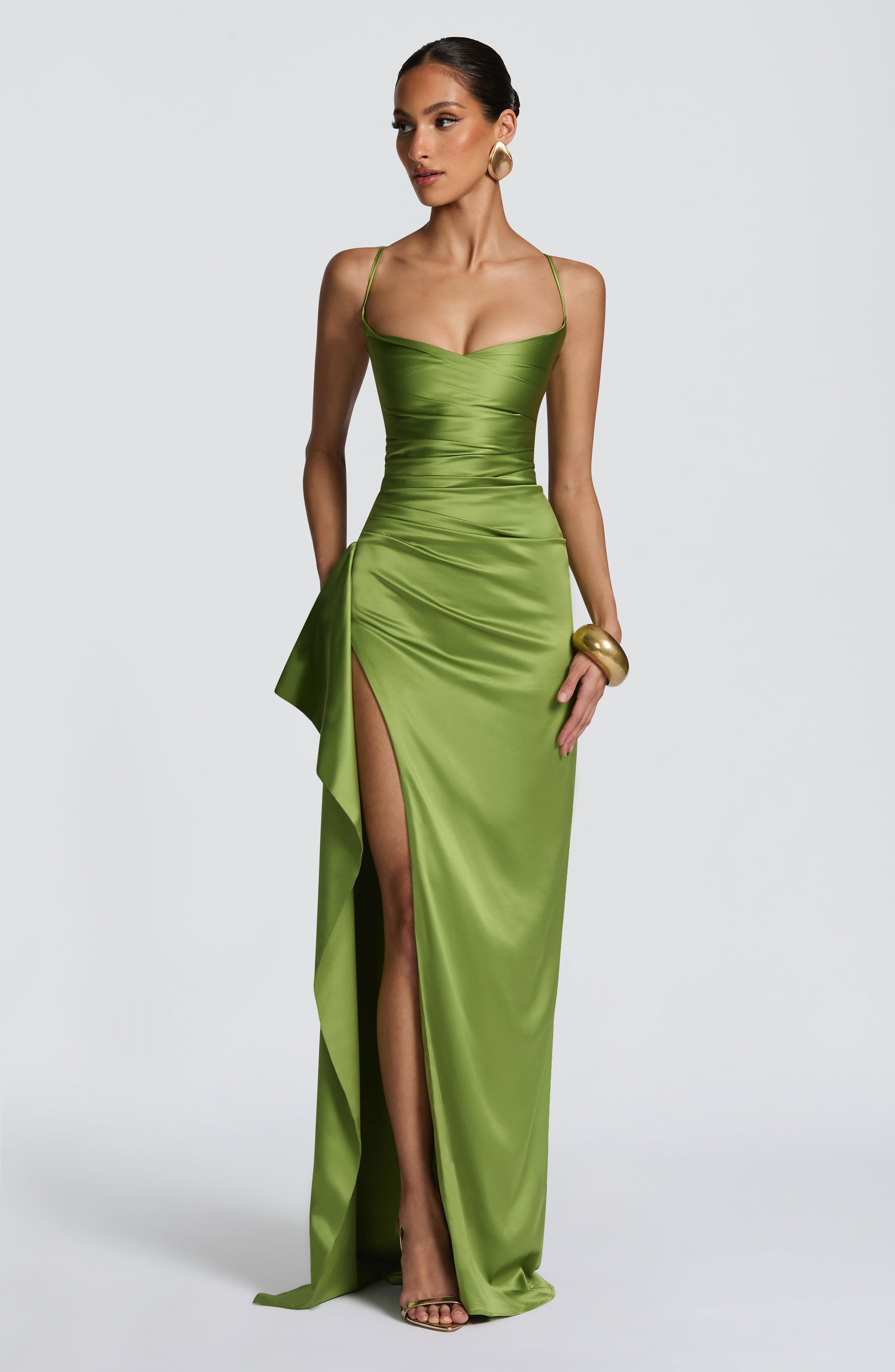 Helen Maxi Dress - Olive - Napalia