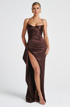 Helen Maxi Dress - Plum Brown - Napalia