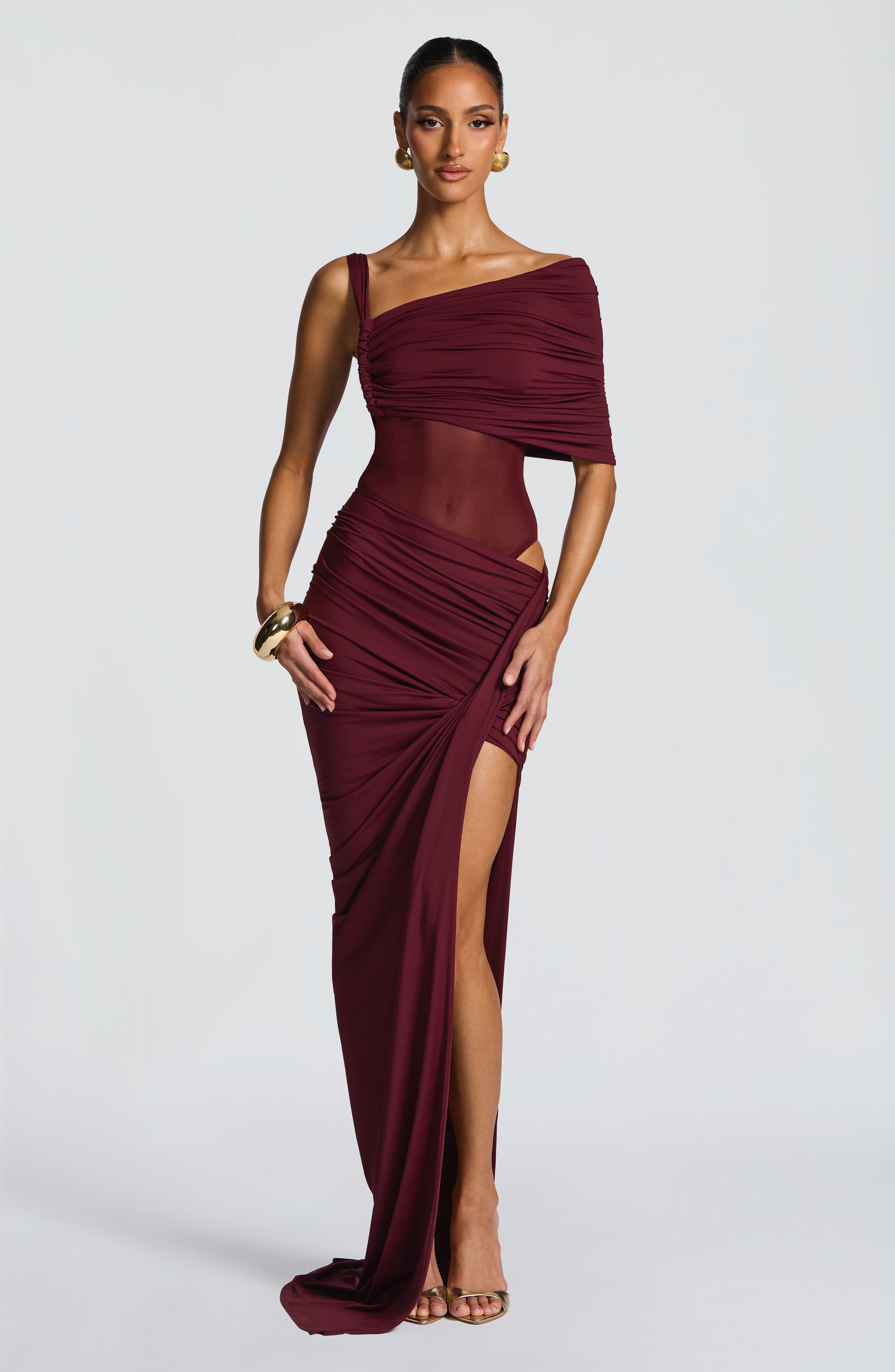 Henrietta Maxi Skirt - Cherry Lacquer - Napalia