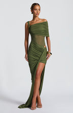 Henrietta Maxi Skirt - Khaki - Napalia