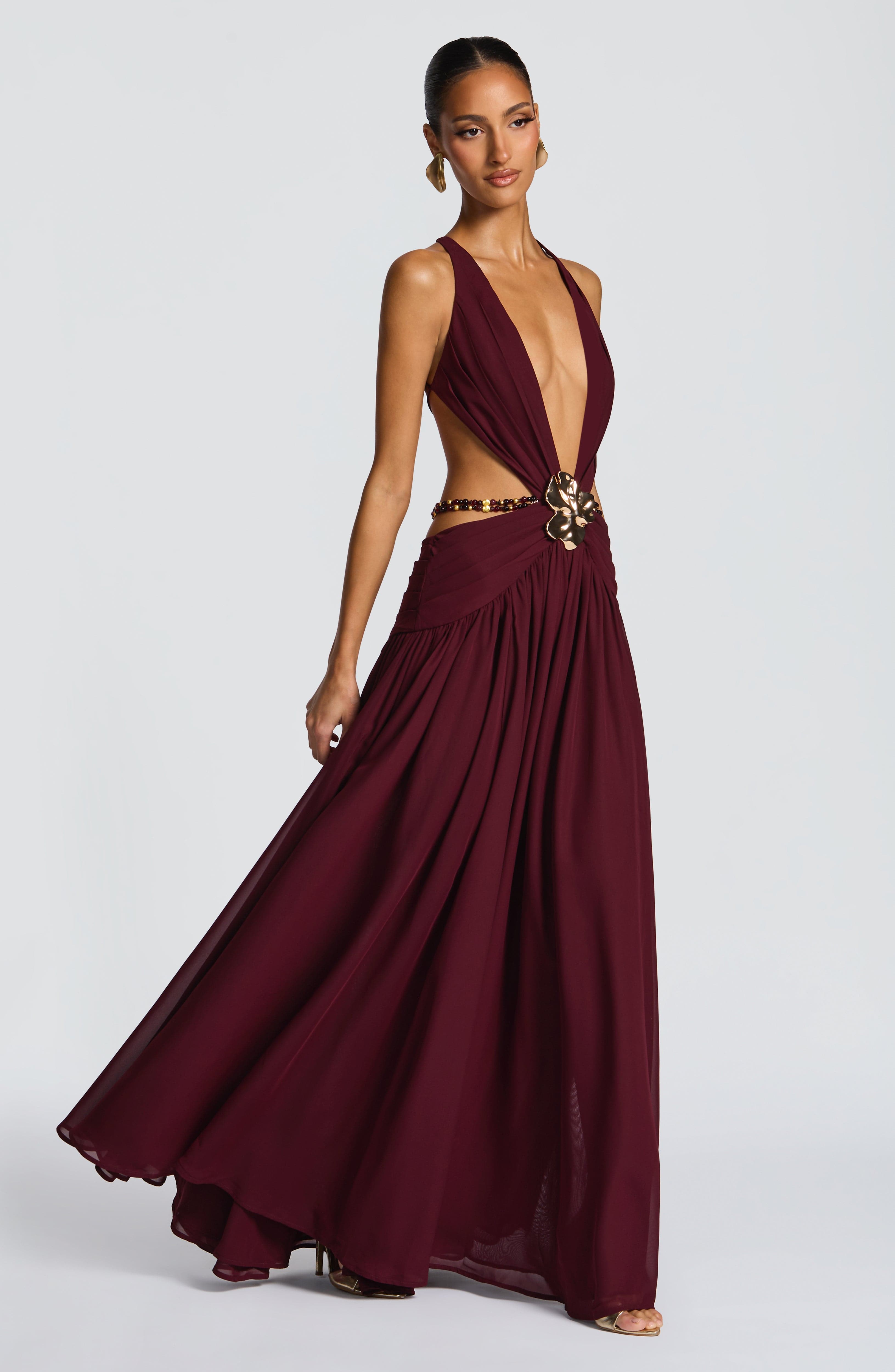 Indianna Maxi Dress - Cherry Lacquer - Napalia