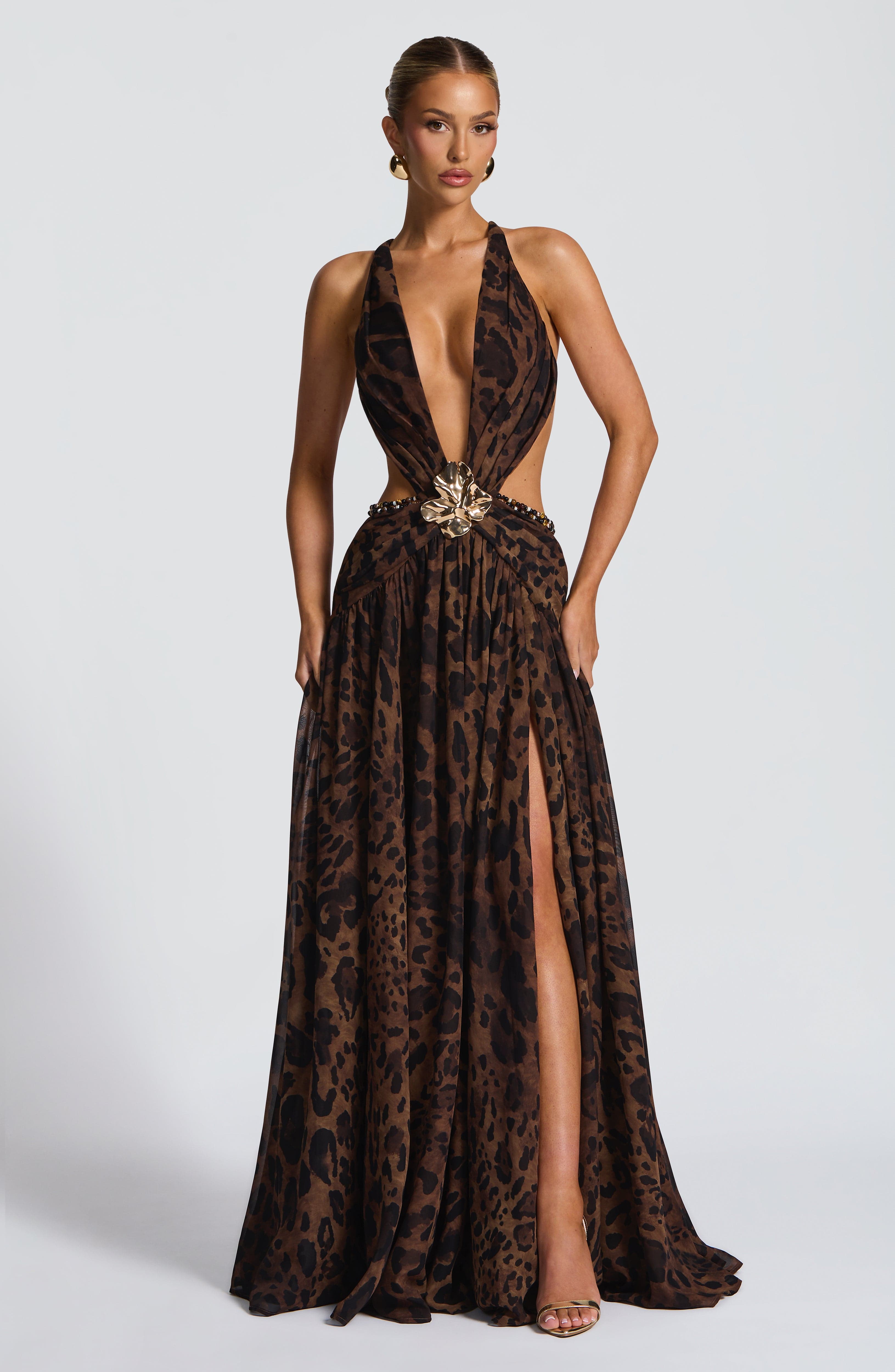 Indianna Maxi Dress - Leopard Print - Napalia