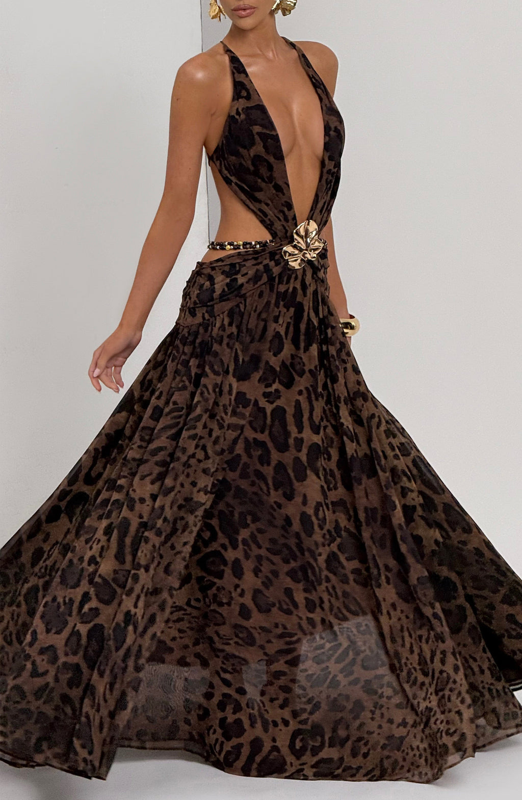 Indianna Maxi Dress - Leopard Print - Napalia