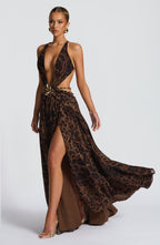 Indianna Maxi Dress - Leopard Print - Napalia