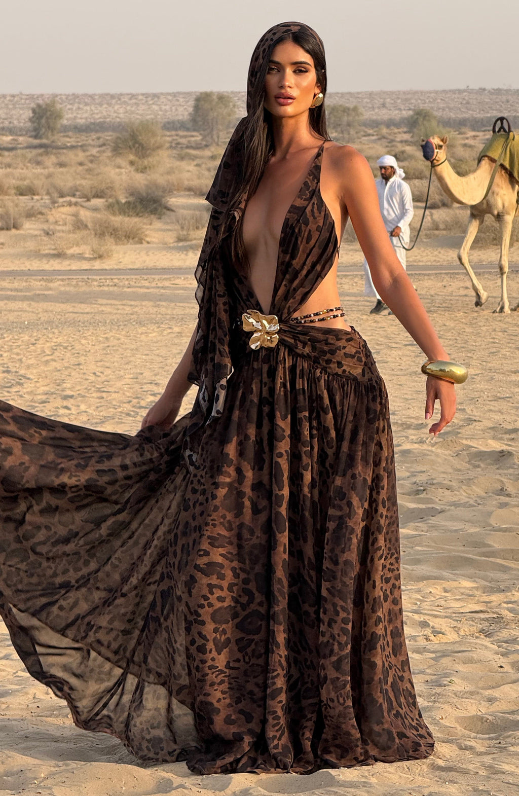 Indianna Maxi Dress - Leopard Print - Napalia