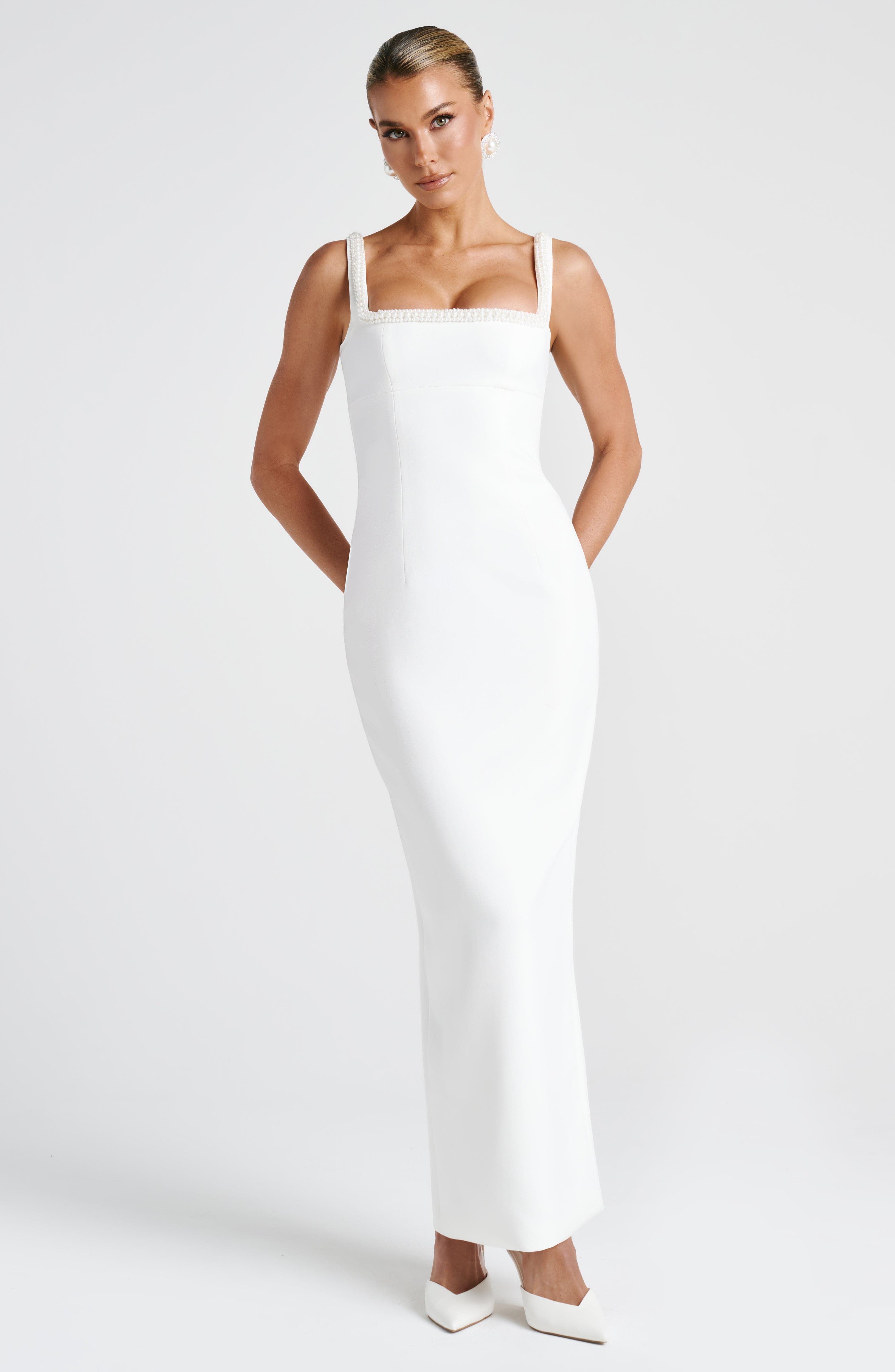 Ines Midaxi Dress - Ivory - Napalia